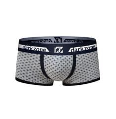 Biyeli Desenli Gri Erkek Boxer