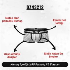 Biyeli Puantiye Desenli Beyaz Erkek Boxer