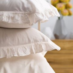 Schafer Home Laure Fırfırlı Çift Kişilik Yatak Örtüsü Seti 7 Parça-Beyaz