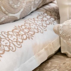 Schafer Home Amara Yatak Örtüsü Nevresim Seti 8 Parça-Bej