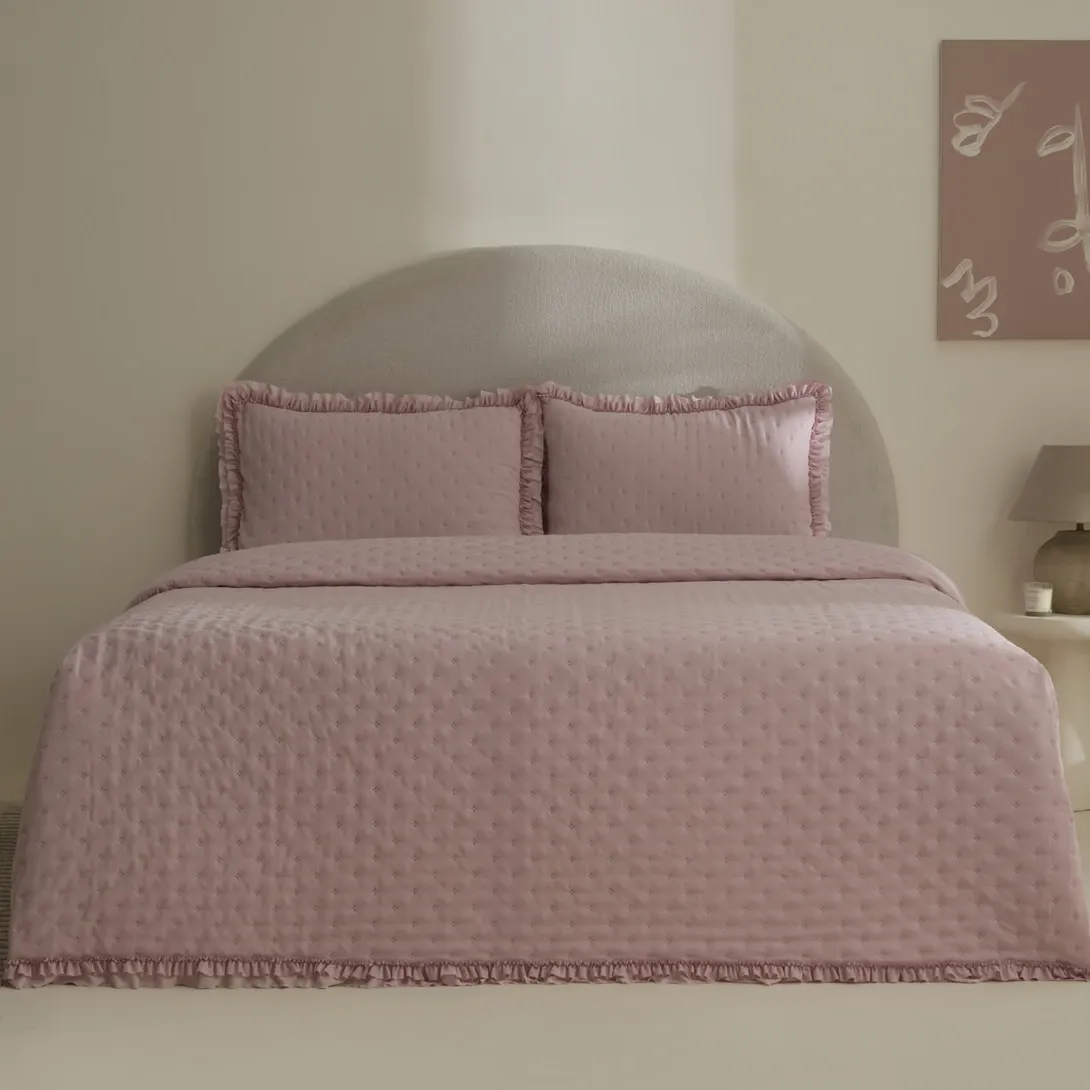 Karaca Home Viona Tek Kişilik Yatak Örtüsü Seti Pudra