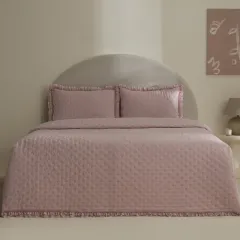 Karaca Home Viona Tek Kişilik Yatak Örtüsü Seti Pudra