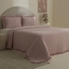 Karaca Home Viona Tek Kişilik Yatak Örtüsü Seti Pudra