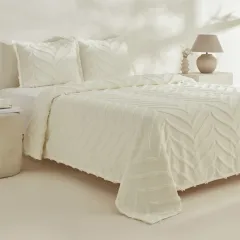Karaca Home Arlina Geo Tek Kişilik Yatak Örtüsü Takımı Ekru