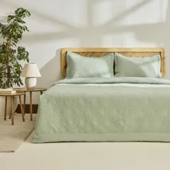 Kaşmir Home Elza Tek Kişilik Yatak Örtüsü Takımı Adaçayı