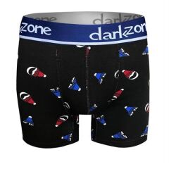 Şapka Desenli Siyah Erkek Boxer XL