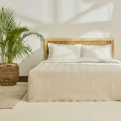 Kaşmir Home Freya Su Yolu Tek Kişilik Yatak Örtüsü Taş
