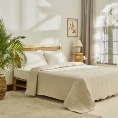 Kaşmir Home Freya Su Yolu Tek Kişilik Yatak Örtüsü Taş