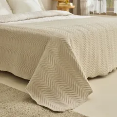 Kaşmir Home Freya Su Yolu Tek Kişilik Yatak Örtüsü Taş