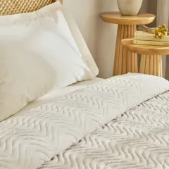 Kaşmir Home Freya Su Yolu Tek Kişilik Yatak Örtüsü Taş