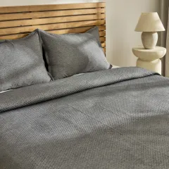 Kaşmir Home Arven Tek Kişilik Yatak Örtüsü Takımı Antrasit