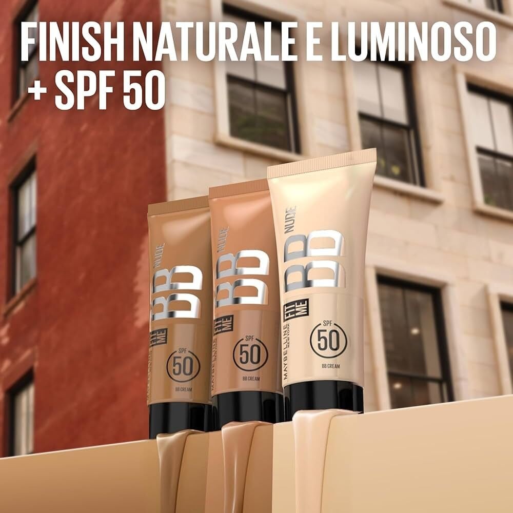 Maybelline New York Fit Me Nude Cilt Bakımı Etkili Nemlendirici SPF50 BB Krem - 50