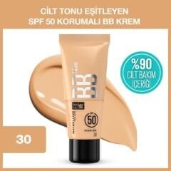 Maybelline New York Fit Me Nude Cilt Bakımı Etkili Nemlendirici SPF50 BB Krem 10