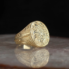 14 Ayar Altın Zirkon Taşlı Erkek Yüzük