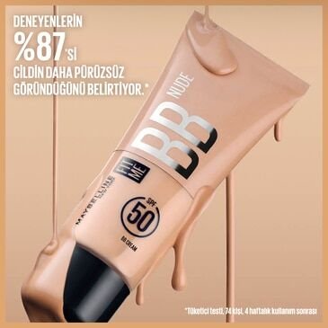 Maybelline New York Fit Me Nude Cilt Bakımı Etkili Nemlendirici SPF50 BB Krem 20