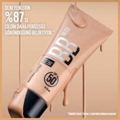 Maybelline New York Fit Me Nude Cilt Bakımı Etkili Nemlendirici SPF50 BB Krem 20