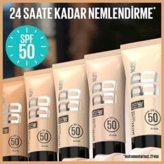 Maybelline New York Fit Me Nude Cilt Bakımı Etkili Nemlendirici SPF50 BB Krem 20