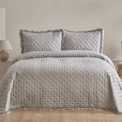 Karaca Home Viona Çift Kişilik Yatak Örtüsü Seti Gri