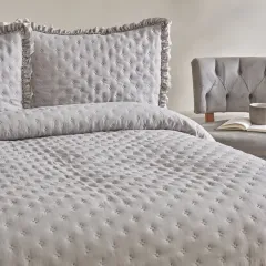 Karaca Home Viona Çift Kişilik Yatak Örtüsü Seti Gri