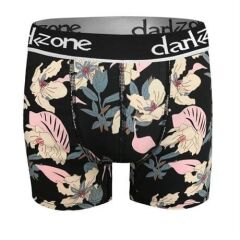 Çiçek Desenli Siyah Erkek Boxer S