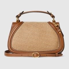 GUCCI BLONDIE WOVEN MEDIUM TOP HANDLE BAG