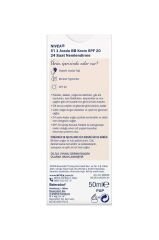 NIVEA Essentials 5'i 1 Arada BB Krem, 24 Saat Nemlendirme+Doğal Jojoba Yağı Özü +Açık Cilt Tonu 50 ml, SPF 15 Güneş Koruması