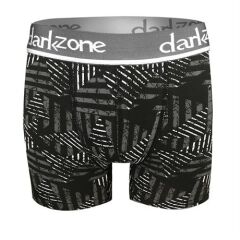 Geometrik Desenli Siyah Erkek Boxer XXL