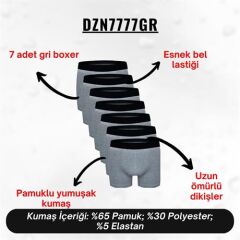 Erkek Boxer Gri 7'Li Set