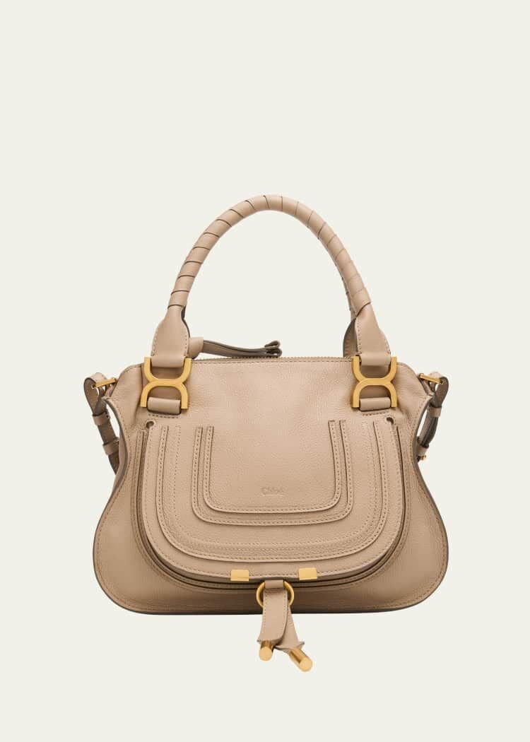 CHLOE Marcie Small Satchel Bag in Grained Calfskin