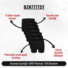 Erkek Boxer Siyah 7'Li Set
