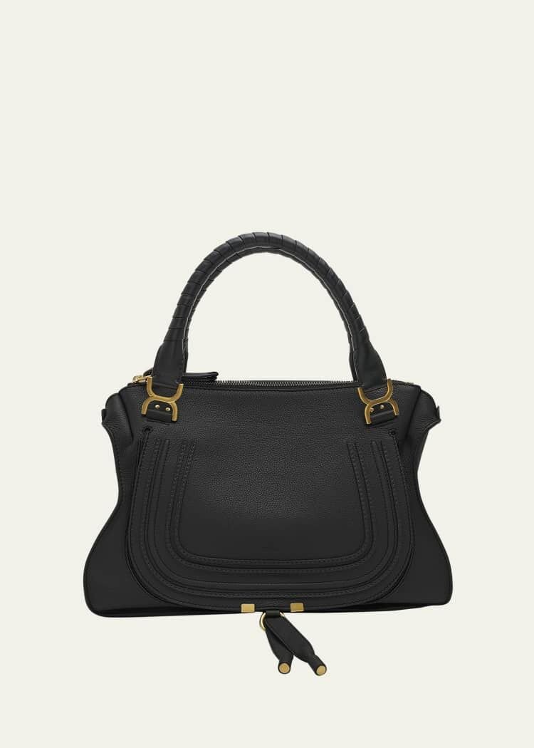 CHLOE Marcie Large Double Carry Satchel in Grained Leather