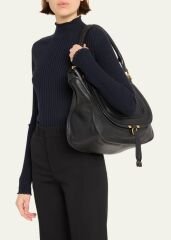 CHLOE Marcie Large Double Carry Satchel in Grained Leather