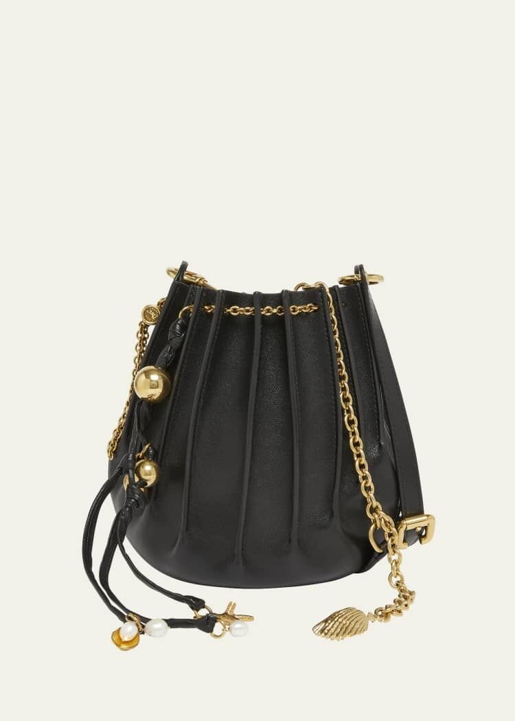 CHLOE Sea Treasures Pleated Crossbody Bag in Leather