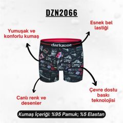 Tasarım Siyah Erkek Boxer (Dijital Baskılı)