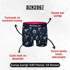İskelet Desenli Siyah Boxer (Dijital Baskılı)