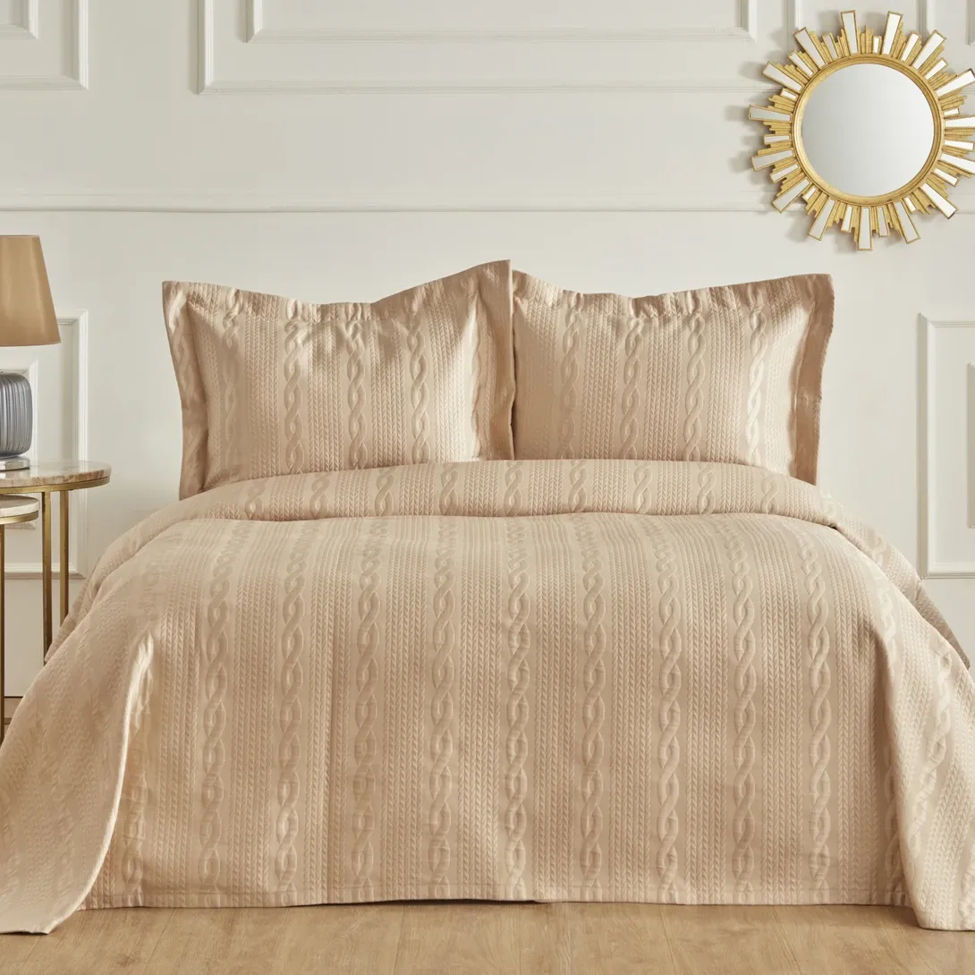 Nautica Home Rope Çift Kişilik Yatak Örtüsü Seti Beige