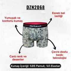 Keşif Desenli Erkek Boxer (Dijital Baskılı)
