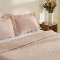 Karaca Home Arya Çift Kişilk Yatak Örtüsü Seti Pudra