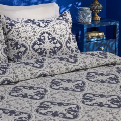Karaca Home Bluva Çift Kişilik Yatak Örtüsü Takımı Mavi