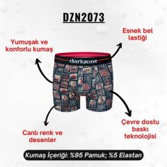 Vintage Baskılı Erkek Boxer (Dijital Baskılı)