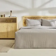 Kaşmir Home Tia Çift Kişilik Yatak Örtüsü Takımı Gri