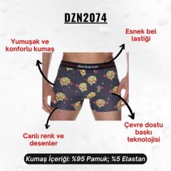 Pizza Desenli Erkek Boxer (Dijital Baskılı)