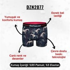 At Desenli Erkek Boxer (Dijital Baskılı)