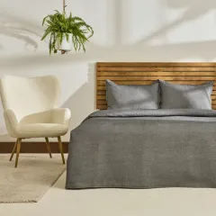 Kaşmir Home Arven Çift Kişilik Yatak Örtüsü Takımı Antrasit