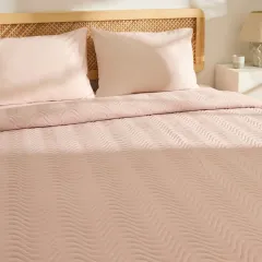 Kaşmir Home Freya Su Yolu Çift Kişilik Yatak Örtüsü Pudra