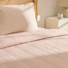 Kaşmir Home Freya Su Yolu Çift Kişilik Yatak Örtüsü Pudra