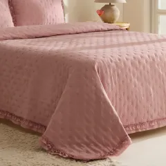 Karaca Home Ophelia Çift Kişilik Krush Yatak Örtüsü Takımı Gül Kurusu