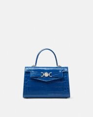 CROC-EFFECT MEDUSA '95 HANDBAG COLOR:Blue