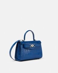 CROC-EFFECT MEDUSA '95 HANDBAG COLOR:Blue