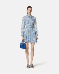 CROC-EFFECT MEDUSA '95 HANDBAG COLOR:Blue